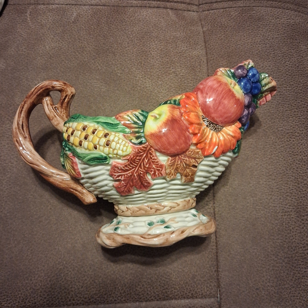 Colorful Ceramic Cornucopia Vase - Picture 2 of 13